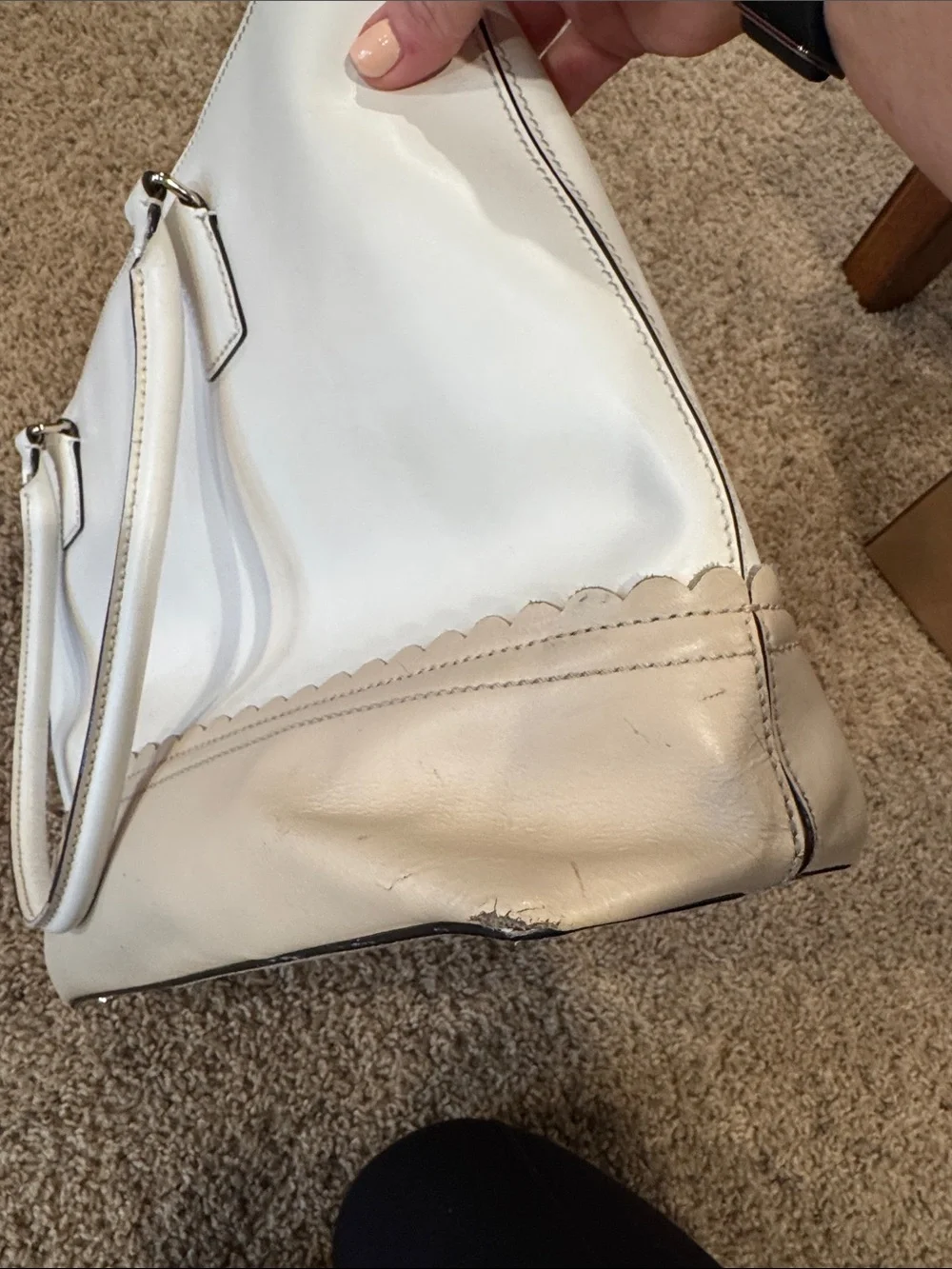 kate spade Cream and Beige Two-Tone Leather Tote